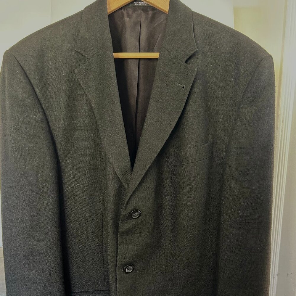 Men's black linen blend sport coat 44R